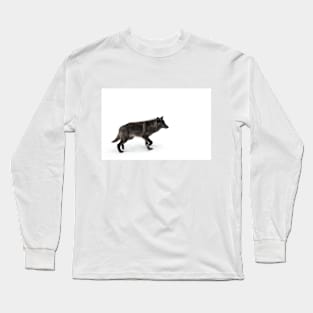 Black Wolf in winter Long Sleeve T-Shirt